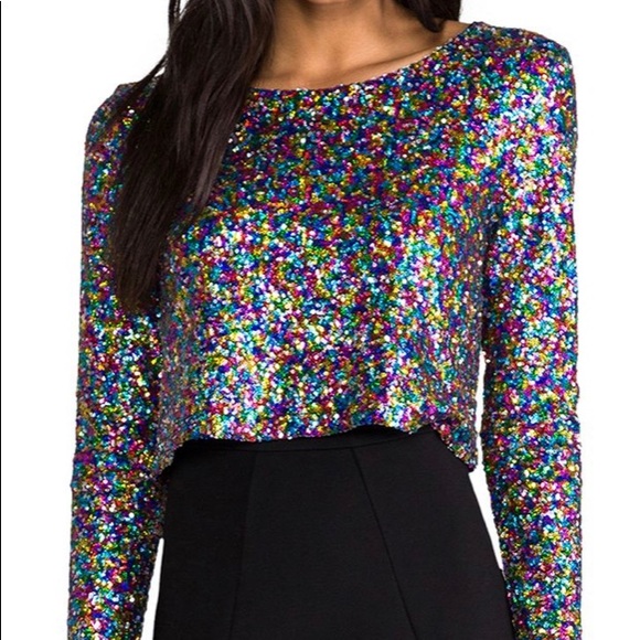 MINKPINK SEQUIN CROP TOP - Picture 8 of 11